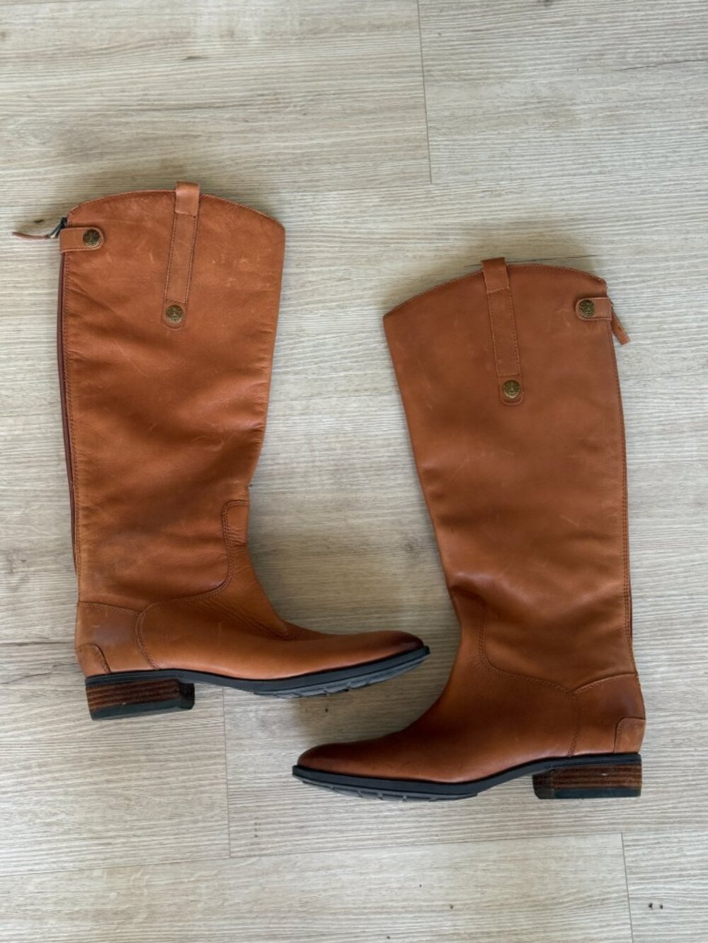 Sam Edelman Penny Riding Boot Tan Brown Equestrian Leather Tall 9.5 - Picture 5 of 13